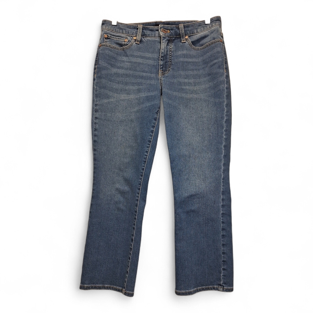 Talbots Women's Light Wash Blue Crop Flare Jeans Denim 4